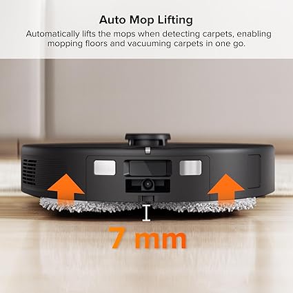 Roborock Qrevo 2R3W Robot Vacuum and Mop, Auto-Drying, Auto Mop Washing, Dual Spinning Mops, Auto Mop Lifting, Self-Refilling, Self-Emptying, Reactive Tech Obstacle Avoidance, 5500Pa Suction, Black